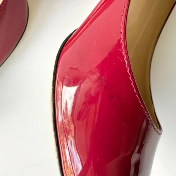 Jimmy Choo Aza Red Patent Leather Kitten Heel Pump 38.5 IT 8 US